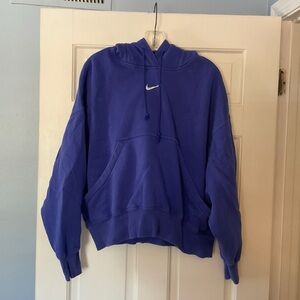 Nike Blue Hoodie Sweatshirt Center Swoosh Kangaroo Pocket Men’s Size S